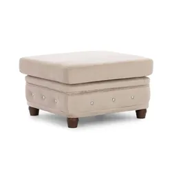 S-STYLE Chesterfield Hocker  Cleo Blink ¦ beige ¦ Maße (cm): B: 75 H: 45