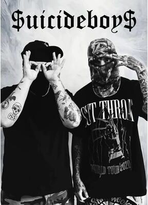 Inspired Finds Vintage Suicideboys Album Canvas Poster Hip Hop Wall Art Room Decor b&w Duo Classic 19.7x27.6in Unframed