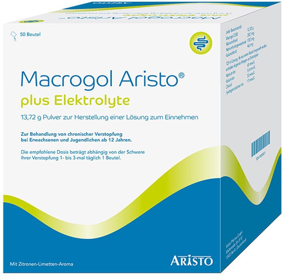 Macrogol Aristo Plus Elektrolyte 13,72 g Pulver 50stk
