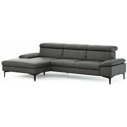 CASEDO Ecksofa Palma Leder Grau Grey