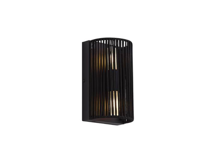 Applique murale Japandi noire avec corde IP44 - Jayla