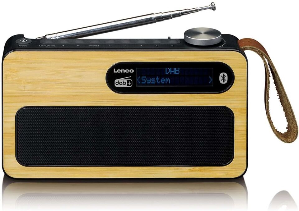 Lenco Radio dab+ bambou Noir 3x9x16cm