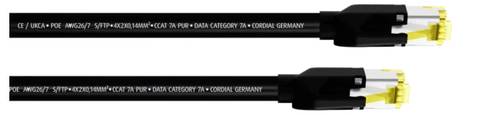 Cordial 15583 RJ45 Patchkabel CAT 7a S/FTP 20.00m Schwarz PUR-Mantel 1St.