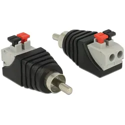 DELOCK Chinch (Stecker) auf 2-Pin-Terminalblock Adapter