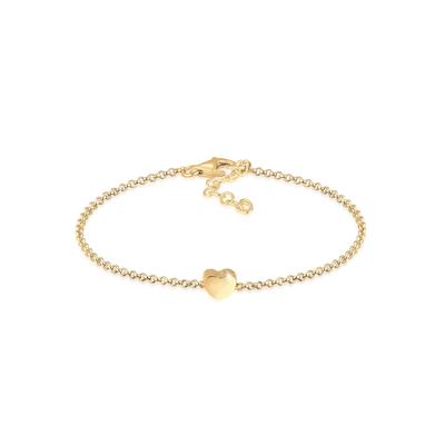 Armkette ELLI "Armband Armkette Herz Love Basic 925 Silber" Gr. 160, gold, Armbänder, Damen, Silber 925 (Sterlingsilber), Armkette