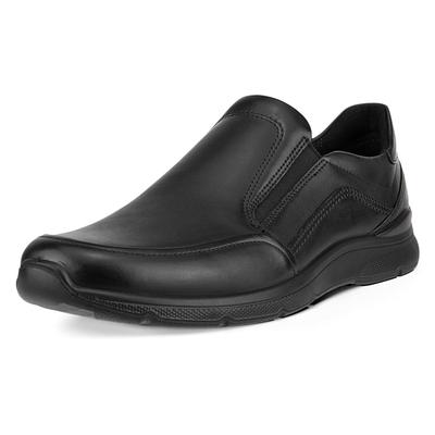 Slipper ECCO "IRVING", Herren, Gr. 41, schwarz, Glattleder, Schuhe Slipper, Business Schuh, Halbschuh mit praktischen Stretcheinsätzen
