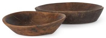 Mercana Nikita Rustic handmade Wooden Bowls (Set of 2)
