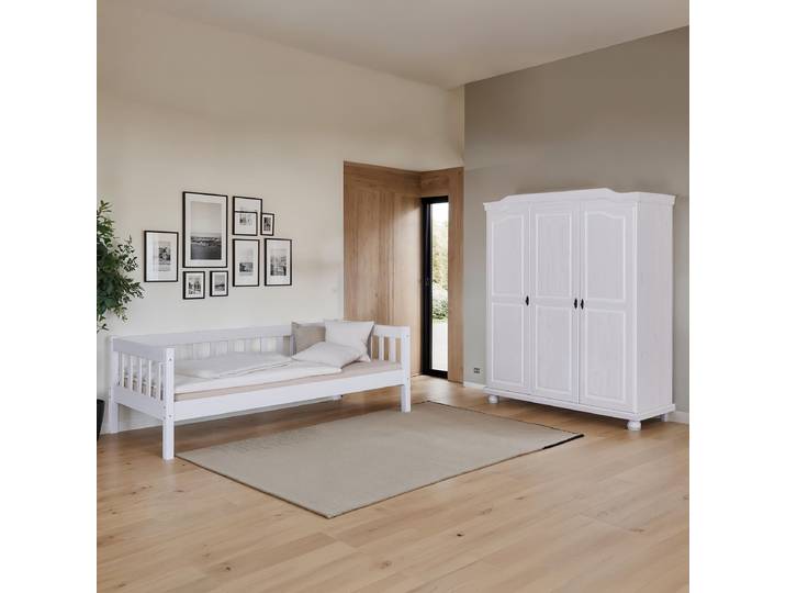 Chambre Bastian lit banquette 90 x 200cm Blanc