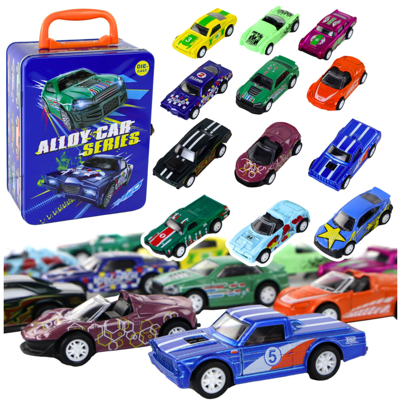 Lean Toys Frictie-aangedreven voertuigset 12 Ele Metal 1:64