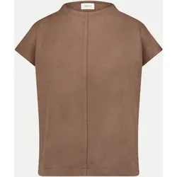 T-Shirt in Velourslederoptik Braun 40