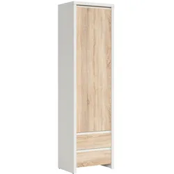 KLEIDERSCHRANK 1 Tür Soren Holz und Weiß