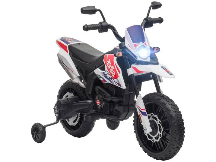 Aiyaplay Kinder Elektro-Motorrad, 12V Kindermotorrad mit Musik, 6 km/h Kinderfahrzeug, Weiß, Metall, 56x80x106.5 cm, unisex, Freizeit & Co, Gartenspielzeug, Kinder-Elektrofahrzeuge