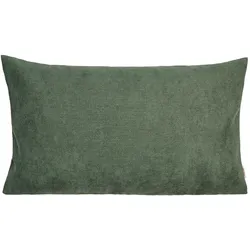KISSENHÜLLE FarbTon Chenille-Haptik oliven-grün 50/30 cm