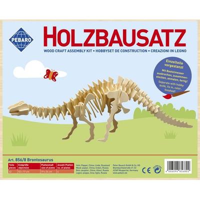 PEBARO 856/8 - Holzbausatz Dinosaurier Brontosaurus, 42 Teile, Holzkonstruktion zum Zusammenstecken