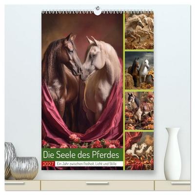 Edle Pferde (hochwertiger Premium Wandkalender 2027 DIN A2 hoch), Kunstdruck in Hochglanz
