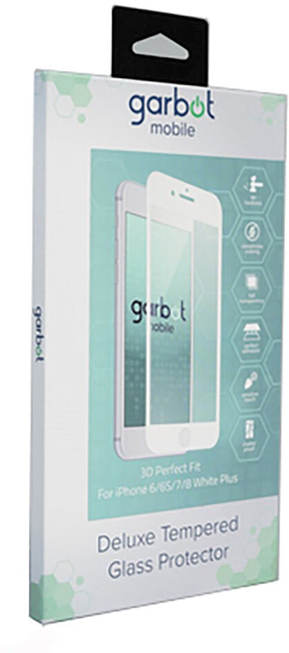 iPhone 8 Plus / 7 Plus / 6(s) Plus Garbot 3D Perfect Fit Hærdet Glas - Case Friendly - Gennemsigtig / Hvid Kant