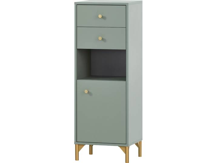 Midischrank WELLTIME Ando, Midischrank, Made in Germany, B: 40,3 cm , grün (pistazie), B:40,3cm H:114,4cm T:33cm, FSC-zertifizierter Holzwerkstoff, Schränke, Midischrank, Solide Verarbeitung - Dieses Produkt ist in Deutschland gefertigt