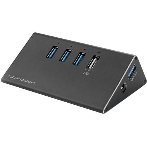 LC-Power USB3.0 HUB LC-HUB-ALU-2B-4 4-Port Schwarz retail