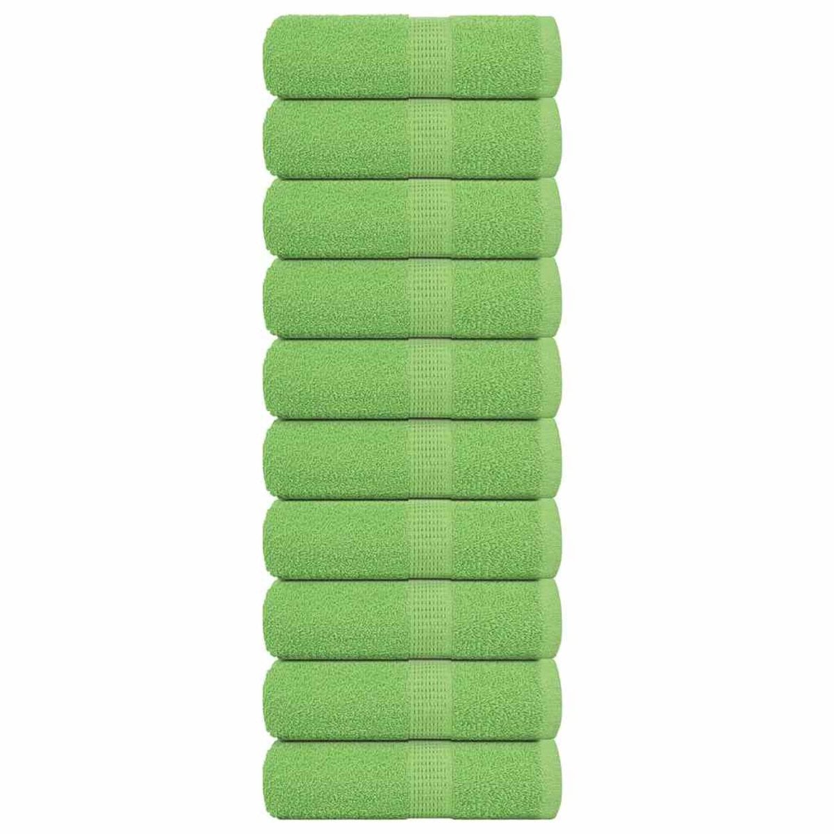 vidaXL FROGN Set van 10 washandjes - Appelgroen - 30 x 30 cm