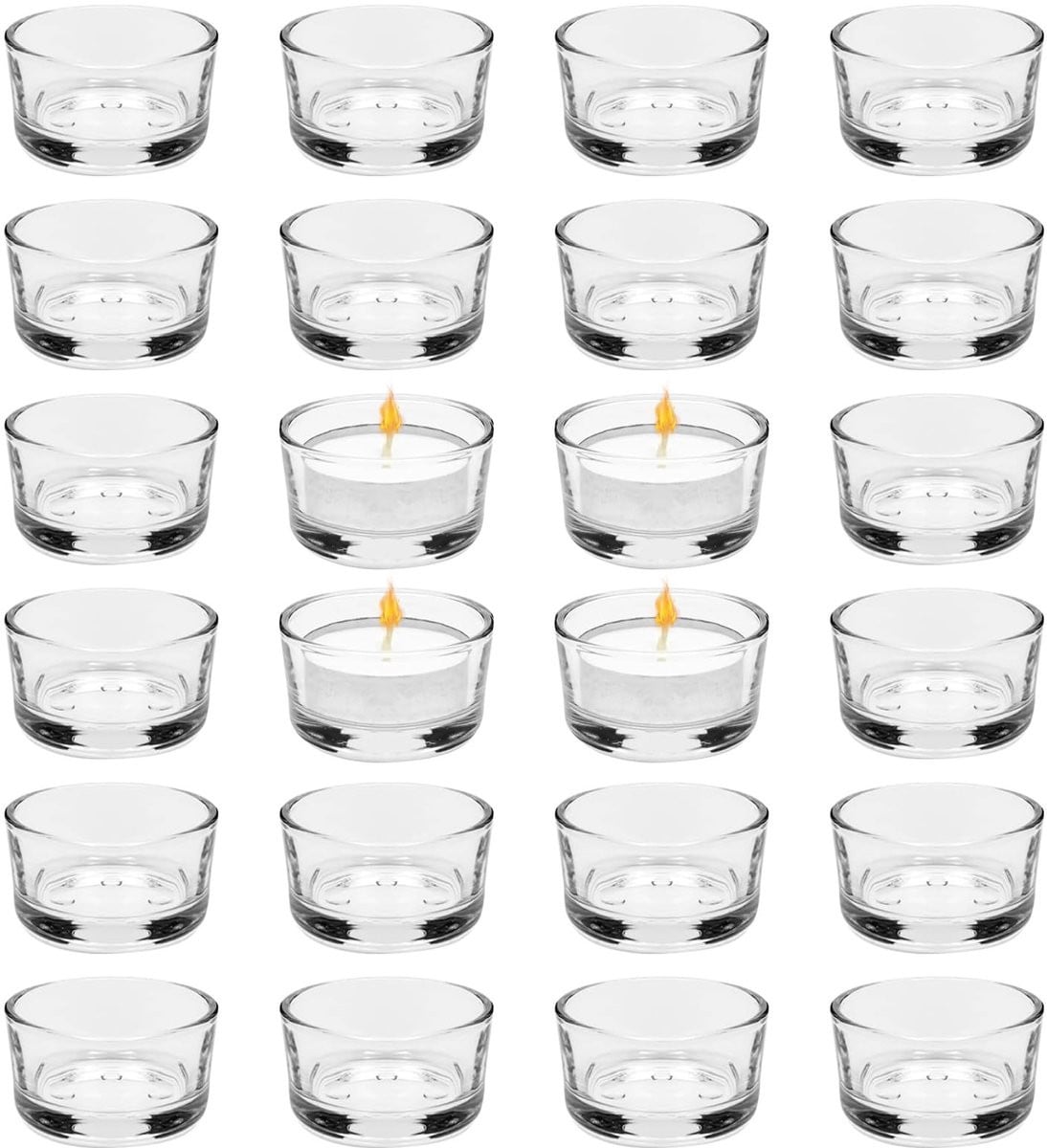 Dailygoods Theelichtglazen Set van 24 Mini Kaarsenhouders
