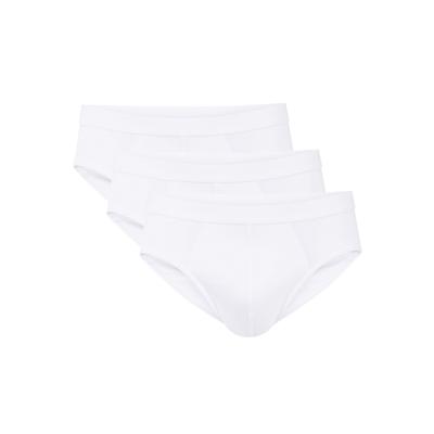 Slip CALIDA "Slip MEN BRIEF NATURAL BENEFIT 3er Pack", Herren, Gr. XL, weiß, Obermaterial: 94% Baumwolle CO. 6% Elasthan EL., Unterhosen Slip