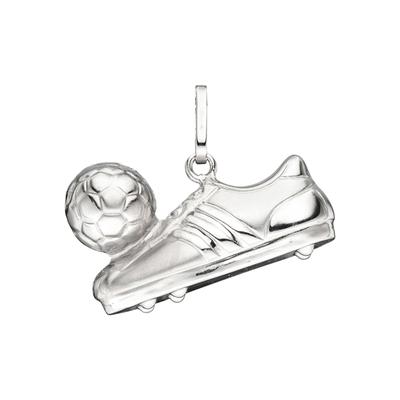 Kettenanhänger JOBO "Anhänger Fußballschuh mit Ball", silber (silber 925), Schmuckanhänger, Damen, Silber 925 (Sterlingsilber), Kettenanhänger, 925 Silber