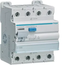 Hager FI-Schalter 4P 10kA 100A 500mA Typ A