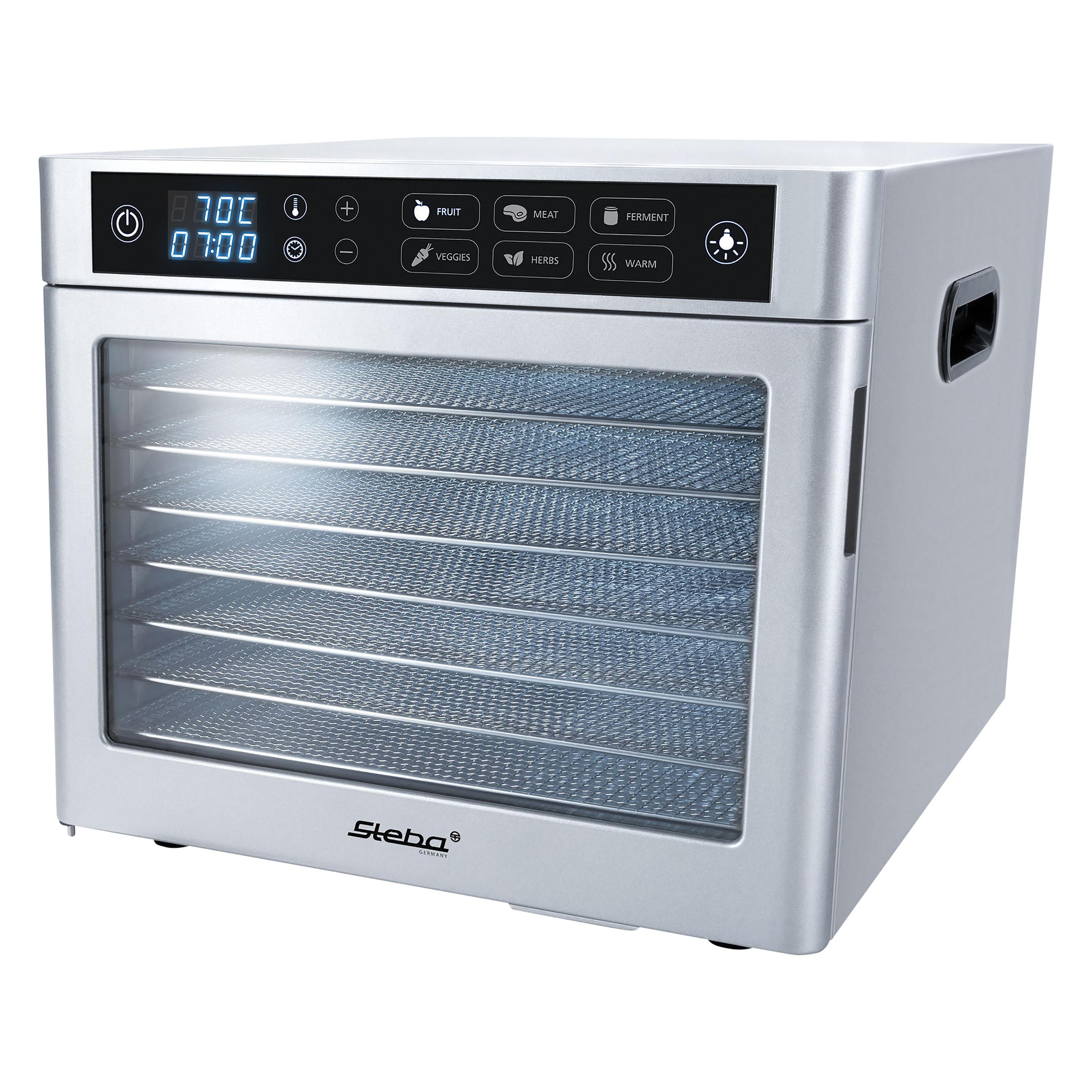 Steba ED 80 Steel Deluxe Dörrautomat 8 Aufsätze 35-85°C LED - Display (055700)