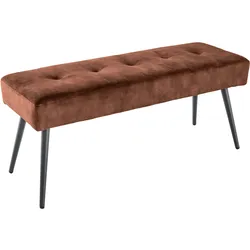 riess-ambiente Sitzbank BOUTIQUE - 100cm rostbraun Strukturstoff schwarze Metallbeine