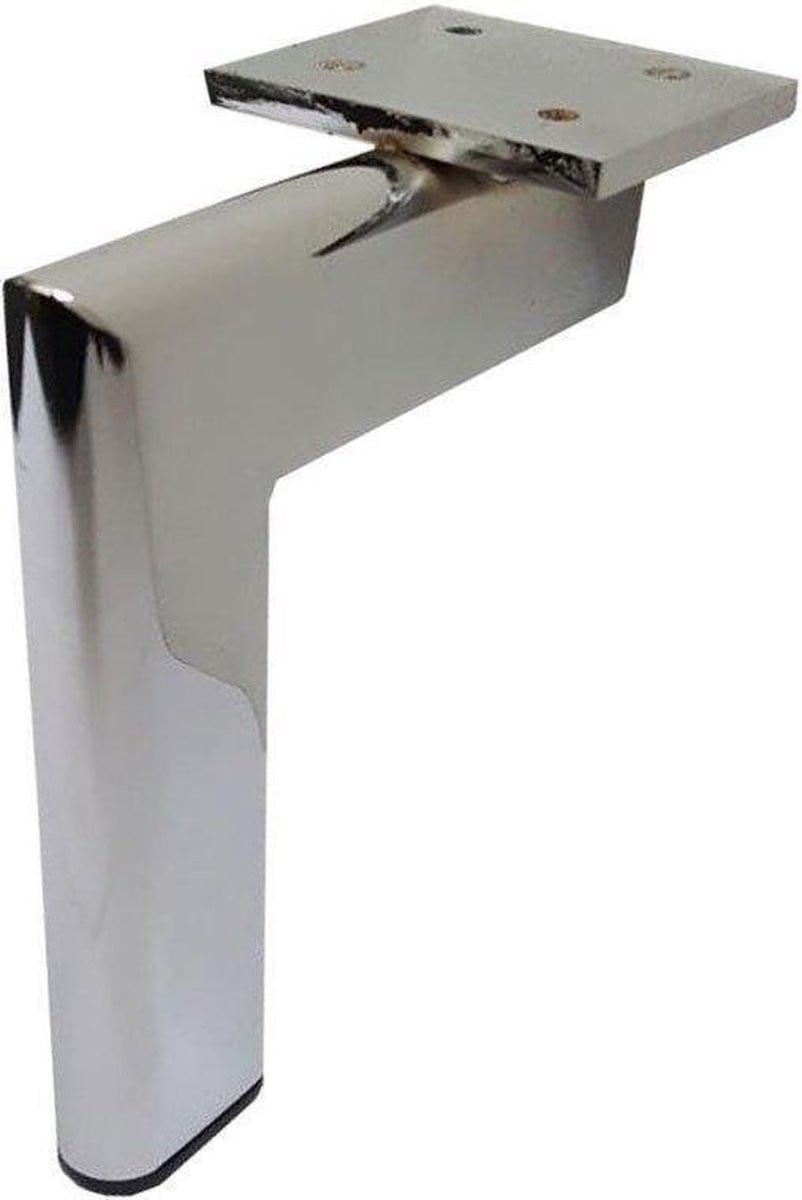 FLE Stalen meubelpoot chroom hoek B: 4 cm, D: 2 cm, H: 15 cm