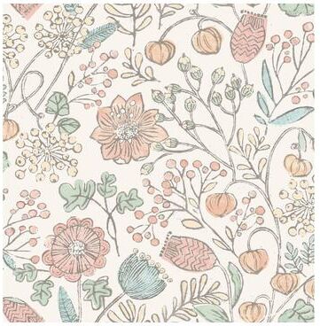 NuWallpaper Pastel Southern Trail Hand-drawn Floral Peel-and-Stick Wallpaper - 216in x 20.5in x 0.025in