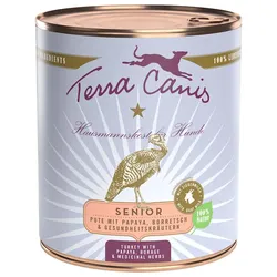 Terra Canis Senior 800g Dose Hundenassfutter Sparpaket 12 x 800 Gramm Pute & Kräuter
