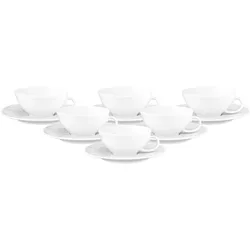 TEETASSEN MIT UNTERTASSEN Nori Home weiß 140 ml 6er Set