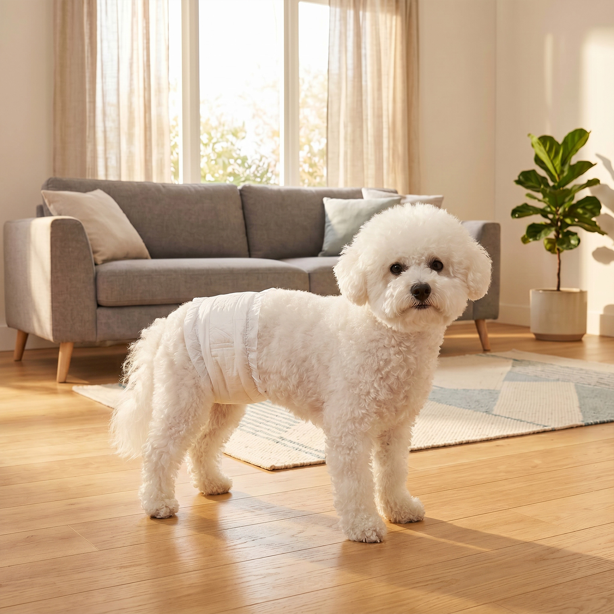 Pawhut Pannolini per Cani Maschi, 48 Pezzi con Fascia Elastica Regolabile, 62x20 cm, Bianco   Aosom Italy