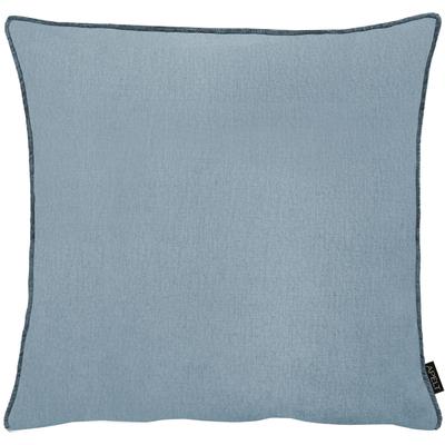 Dekokissen APELT "Stone", blau (denim, unifarben), B:59cm L:59cm, Leinen, Polyester, Dekokissen_Sitzkissen_Kissenhüllen, mit Kettelrand