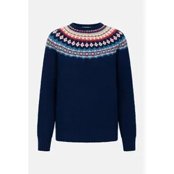 ERIBÉ Pullover Stoneybrek Damen Blau Rot Fairisle