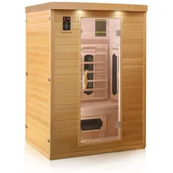 Dewello® Infrarotkabine LAVAL PLUS 135x105 cm   7 Keramikstrahler, Bodenstrahler, Radio, LED-Farblicht   Infrarotsauna