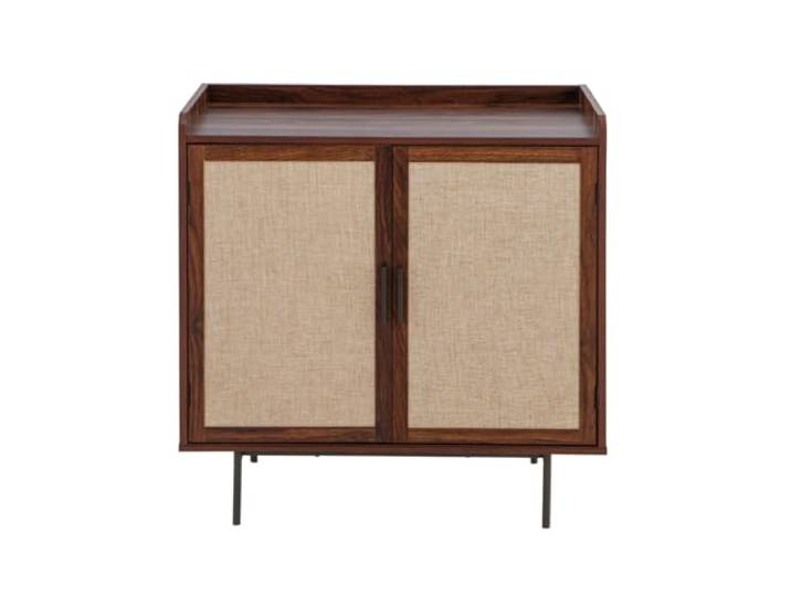 Calicosy Sideboard mit 2 Türen, Nussbaum-Dekor mit Stofffronten, Länge 80 cm – Jetson