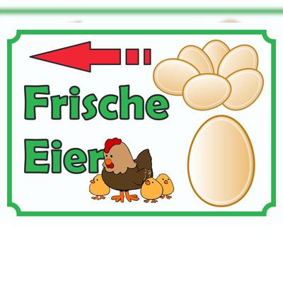 HB-Druck Verkaufsschild Schild Eier links A2 (420x594mm)