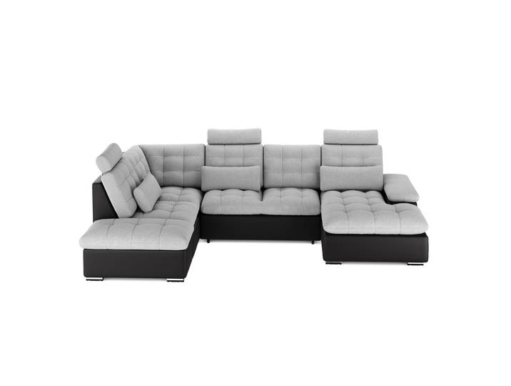 Ecksofa mit Schlaffunktion SORAYA rechts grau/schwarz