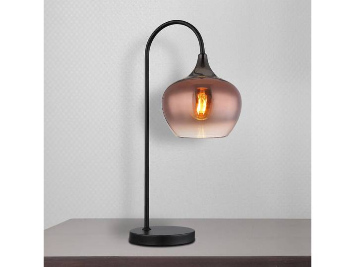 Globo Tischlampe Maxy, kupfer, für Wohn- / Esszimmer, Glas, Tischlampe