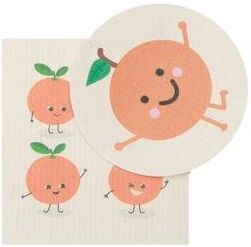 IH Casa Decor Swedish Circle & Square Dish Cloth 2Pc Orange Assorted - Set of 6