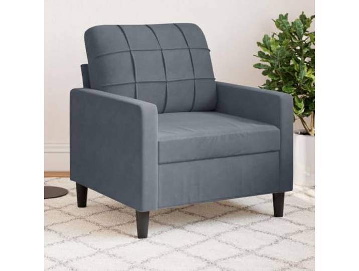 HEFZGDB Dunkelgrauer Samt Sessel 60 cm Breite mit Metallgestell für Wohnzimmer und Büro, Weiches Polster Sitzkomfort Moderne Einrichtung