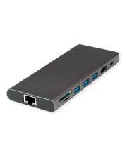 VALUE USB-C Dock HDMI+GbE+3xA+1xC+ 1xTF/SD+1xC PD 1x Audio 4K Audio/Multimedia Digital/Daten Digital/Display/Video Netzwerk (12.99.1138)