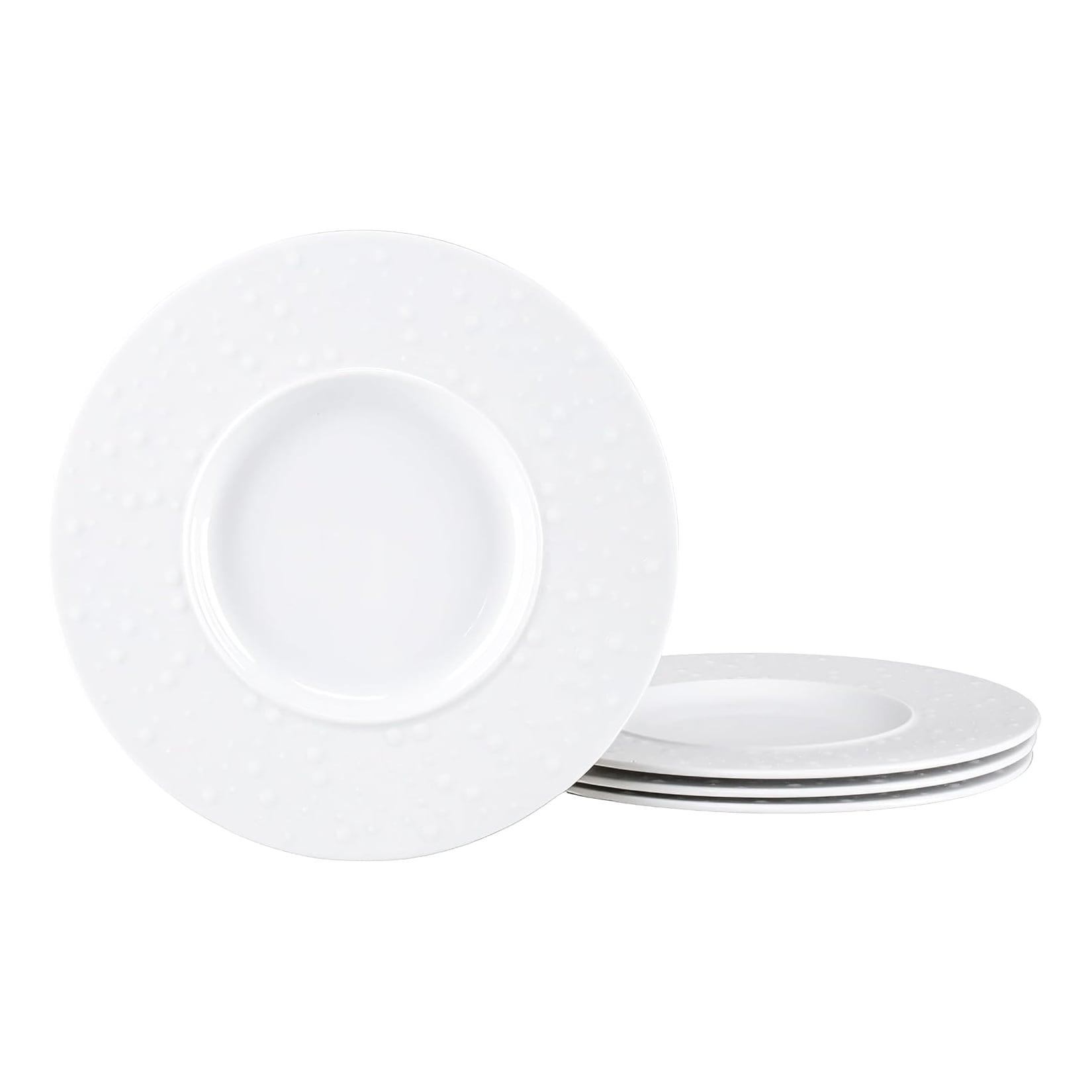 CreaTable - 25147, Show Time Drop Weiss - Gourmetteller flach 4-tlg
