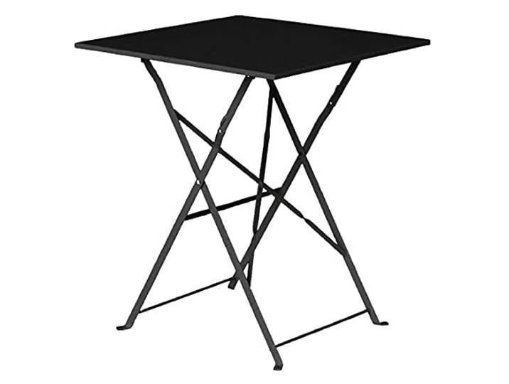 Table de boléro noire en acier (carré 600 mm)