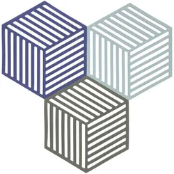Zone Denmark, Untersetzer, Hexagon 3er Set Indigo Blue Fog Olive Taupe (3x)