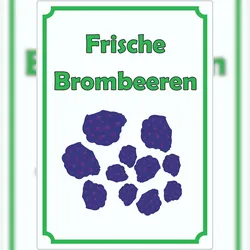 HB-Druck Frische Brombeeren Aufkleber Hochkant A4 (210x297mm)