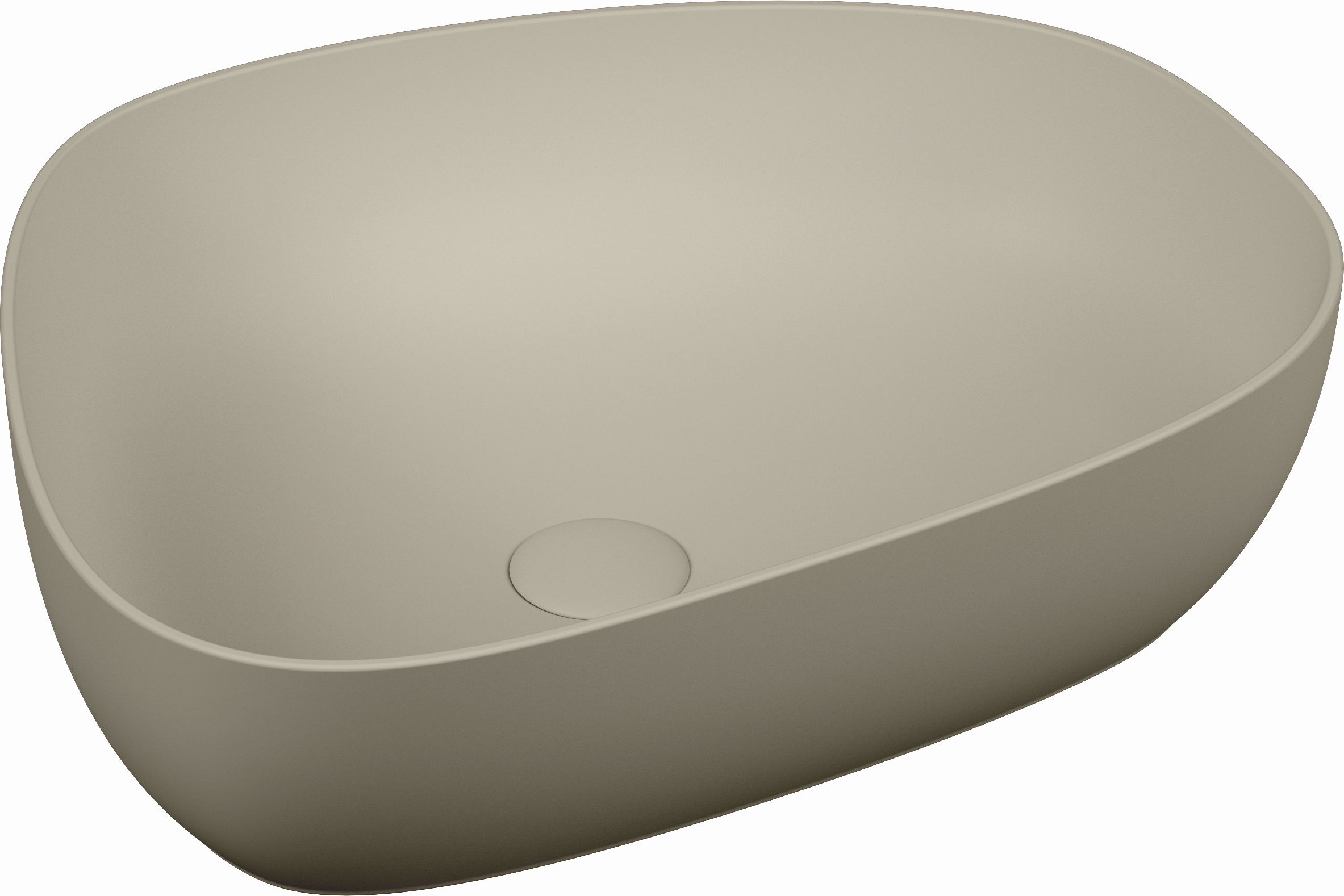 Vitra Options Vitra Options 5991B420-0016 56x44cm, asymétrique, sans trop-plein / trou pour robinetterie, Taupe mat VC