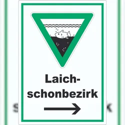 HB-Druck Laichschonbezirk Richtungspfeil rechts Aufkleber A5 (148x210mm)